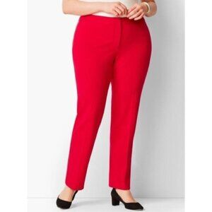 NWT Talbots Pants Trouser Holiday Red Signature Fit Pants Stretch Cotton Bright